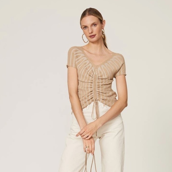 Emporio Armani Bi-Color Ribbed Top - Picture 1 of 5